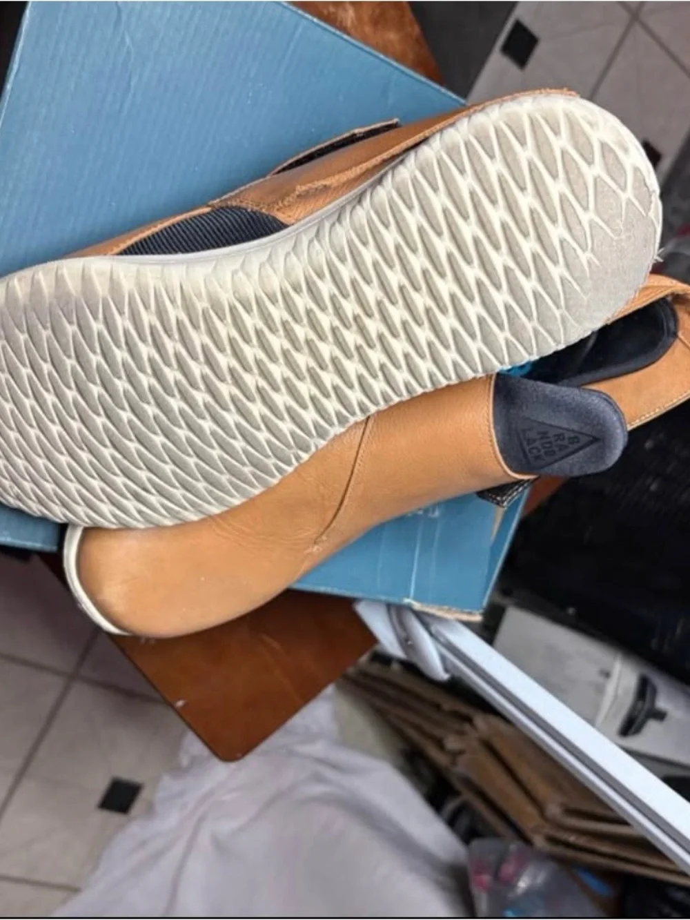 Brandblack Men's Tan Leather Slip-On Casual Loafers